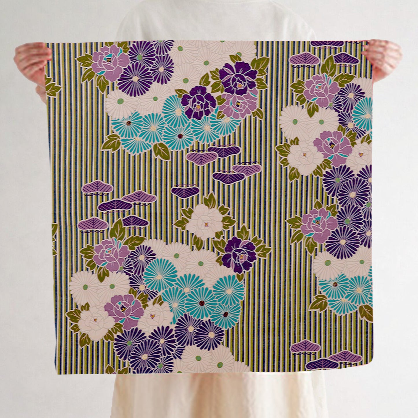 のレン 風呂敷 レトロフラワー / 100cm 70cm 50cm 綿100％