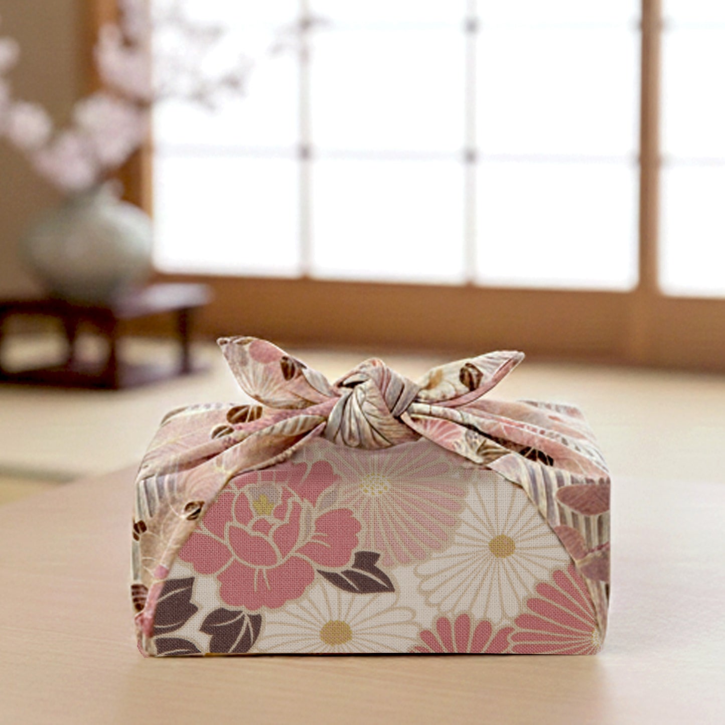 のレン 風呂敷 レトロフラワー / 100cm 70cm 50cm 綿100％