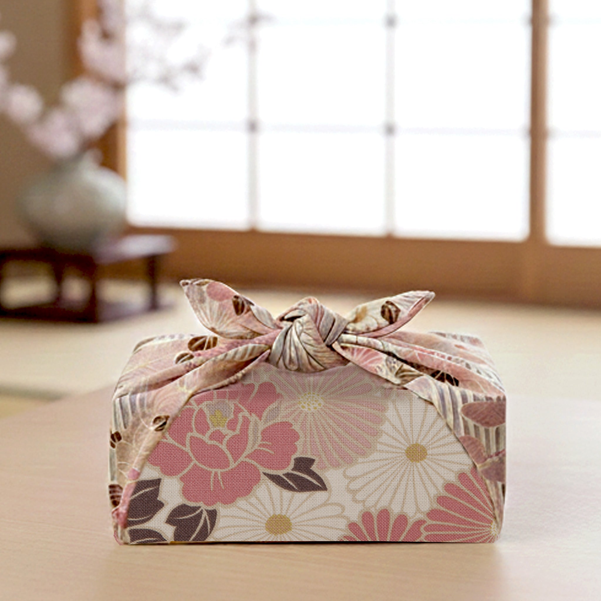 のレン 風呂敷 レトロフラワー / 100cm 70cm 50cm 綿100％