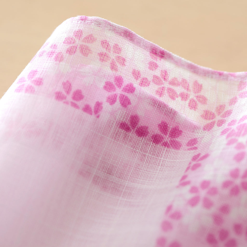 のレン 吉祥 ふし糸織ハンカチ / 綿100% 50×50cm レディースハンカチ　