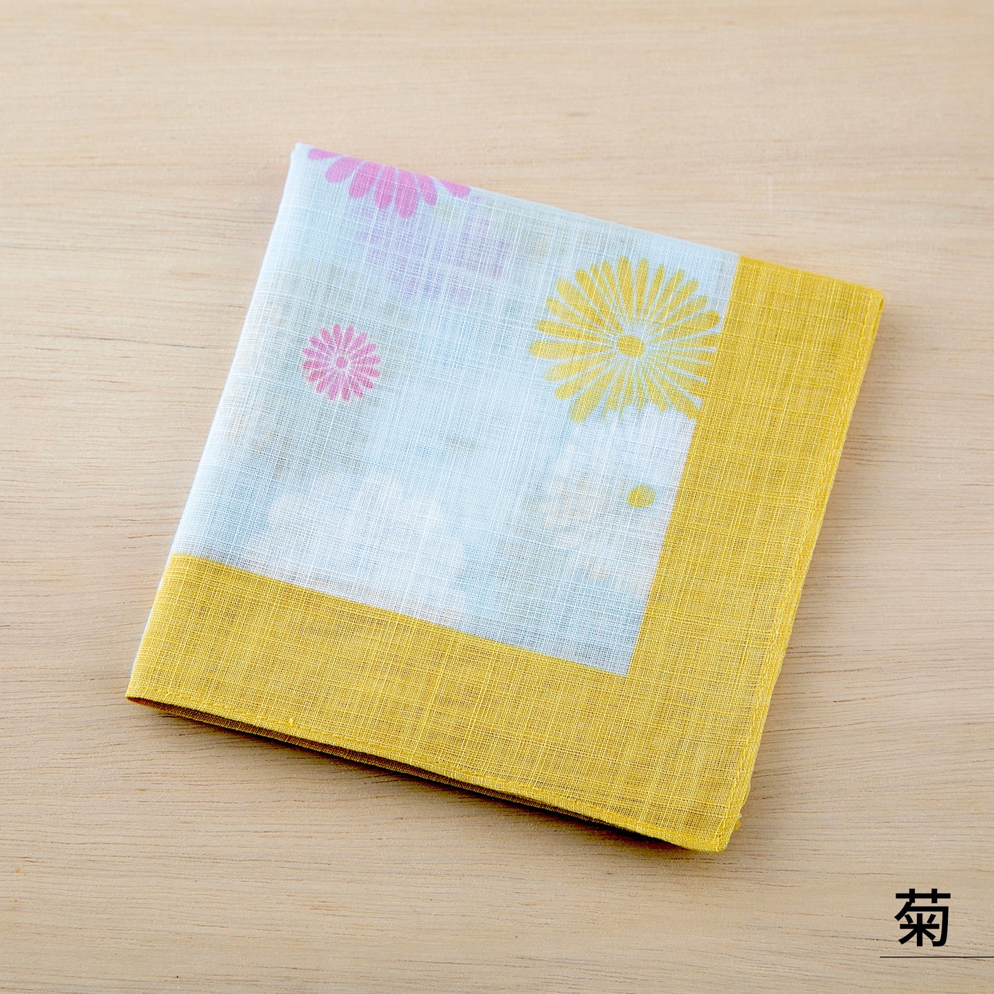 のレン 吉祥 ふし糸織ハンカチ / 綿100% 50×50cm レディースハンカチ　