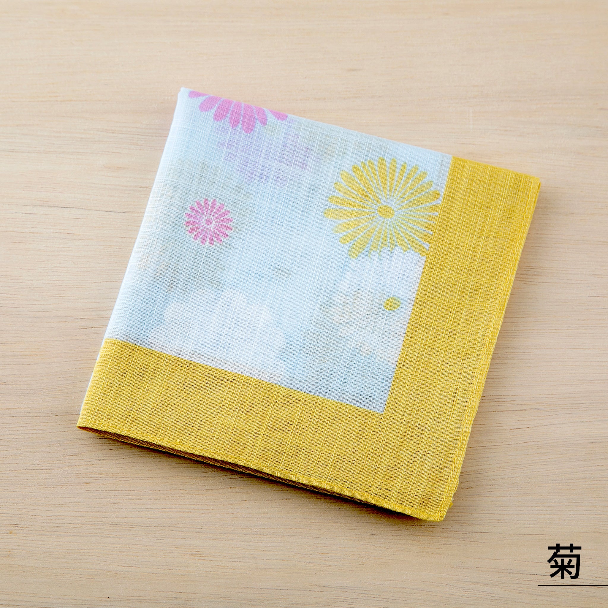 のレン 吉祥 ふし糸織ハンカチ / 綿100% 50×50cm レディースハンカチ　