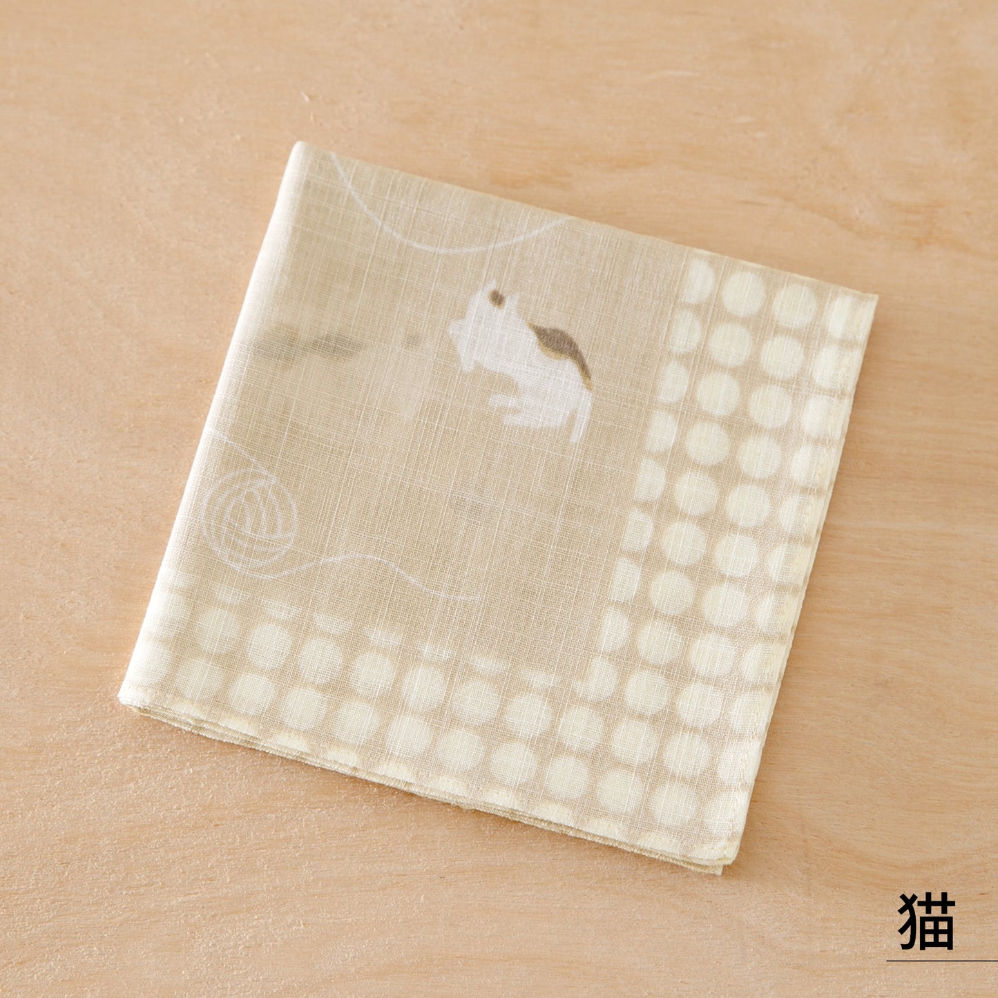 のレン 吉祥 ふし糸織ハンカチ / 綿100% 50×50cm レディースハンカチ　