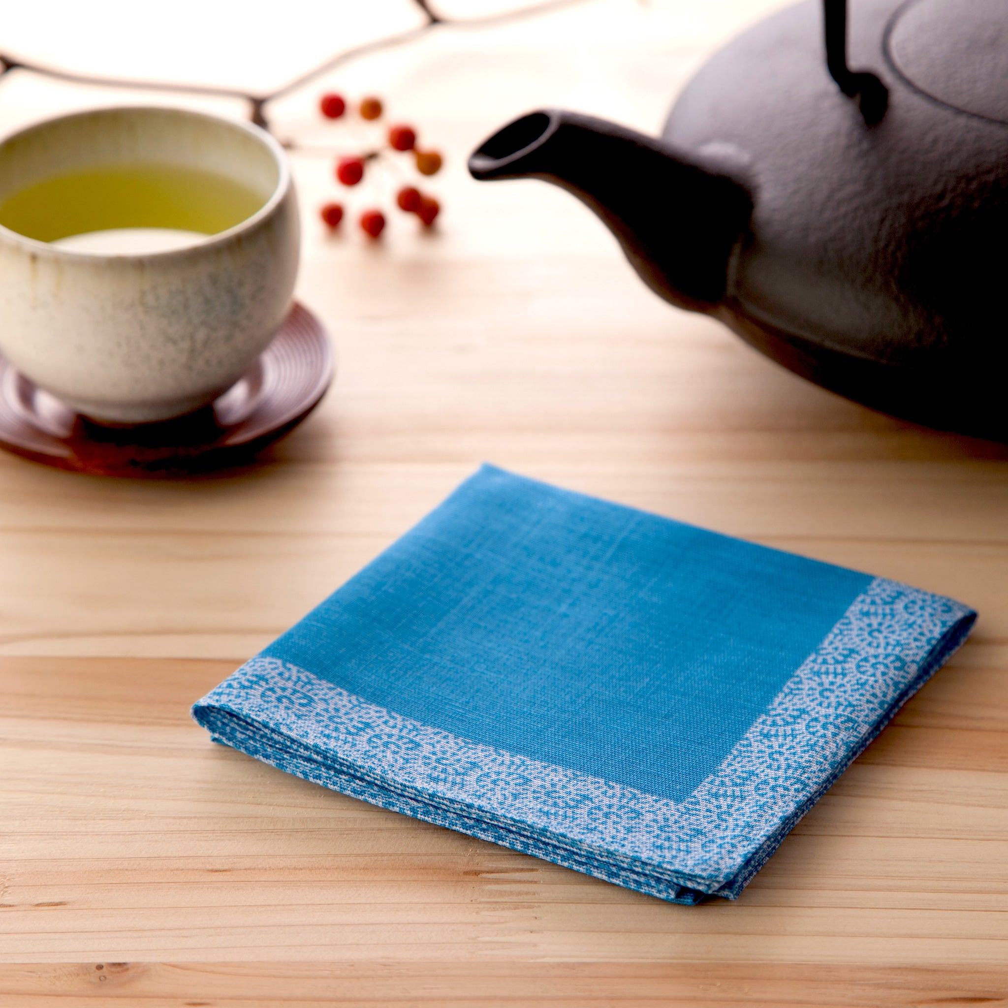 HEUGNハンカチ ハンカチ タオル ネイビー系 メンズ レディース(H66 ブルー): 東京