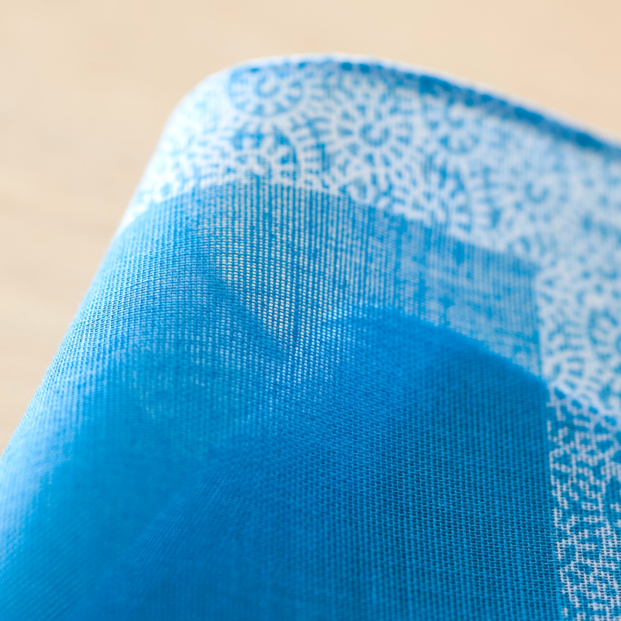 のレン 吉祥 綿麻ハンカチ / 綿80% 麻20% 47×47cm メンズハンカチ