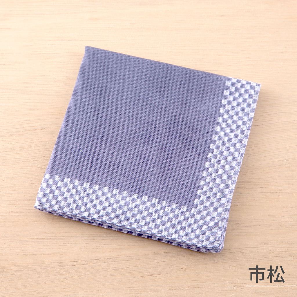 のレン 吉祥 綿麻ハンカチ / 綿80% 麻20% 47×47cm メンズハンカチ