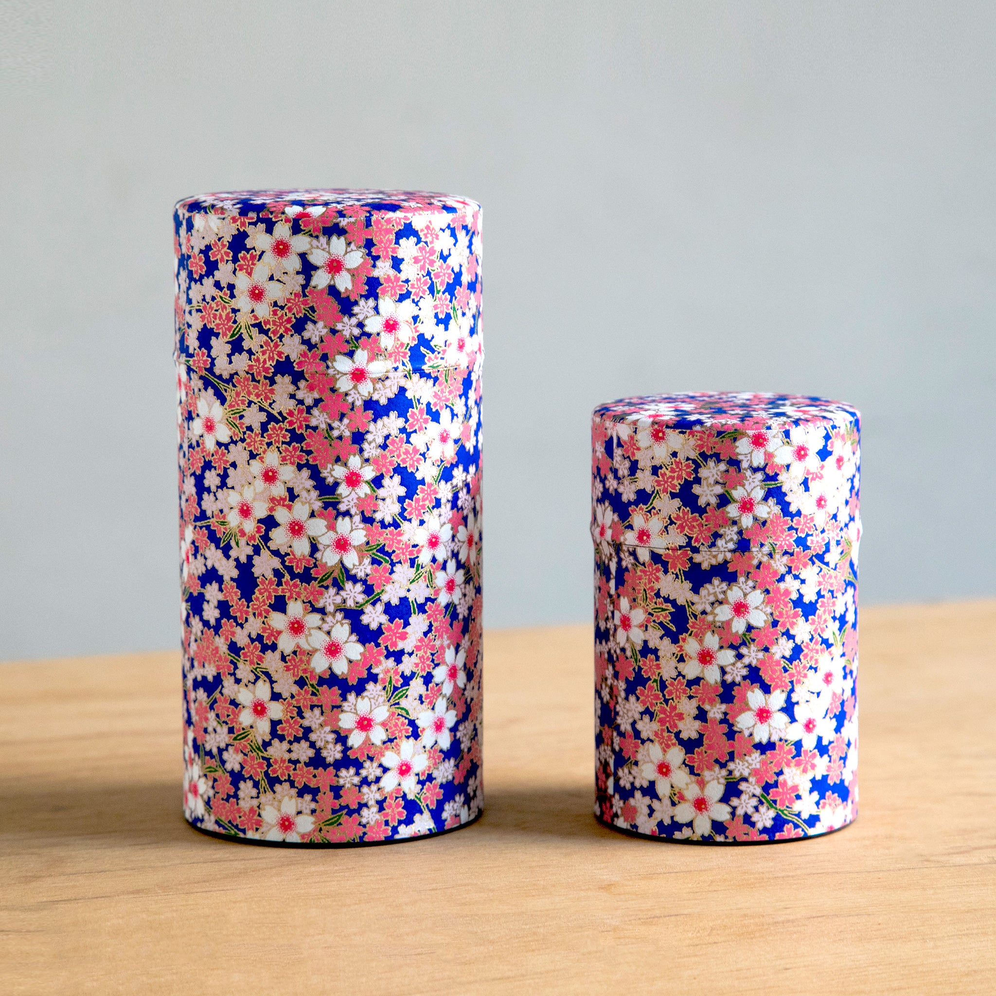 のレン 和紙の茶筒 / 100g 6×10cm 中蓋付き　