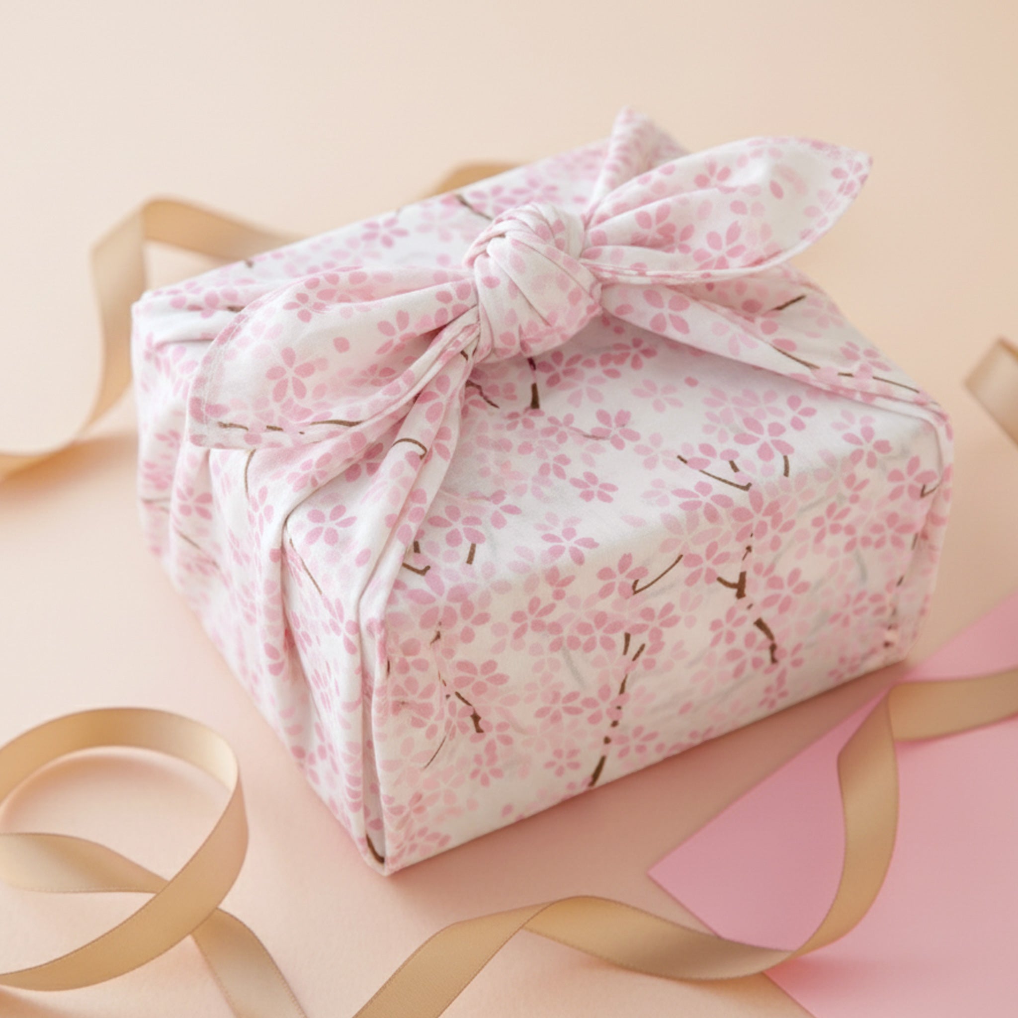 のレン 手捺染の綿ハンカチ / 50×50cm 綿100% 友禅型染め