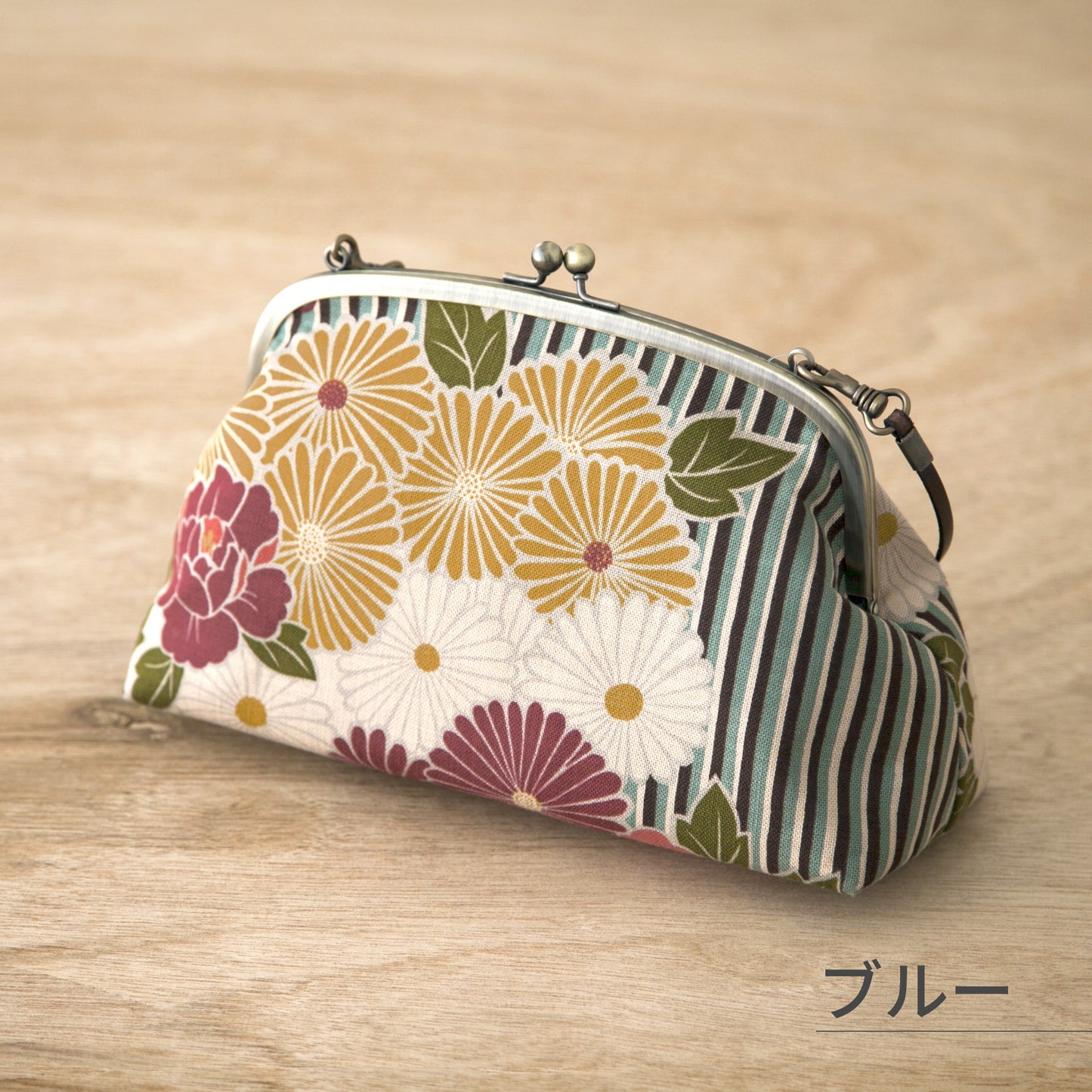 のレン 2way がま口ショルダーバッグ レトロフラワー