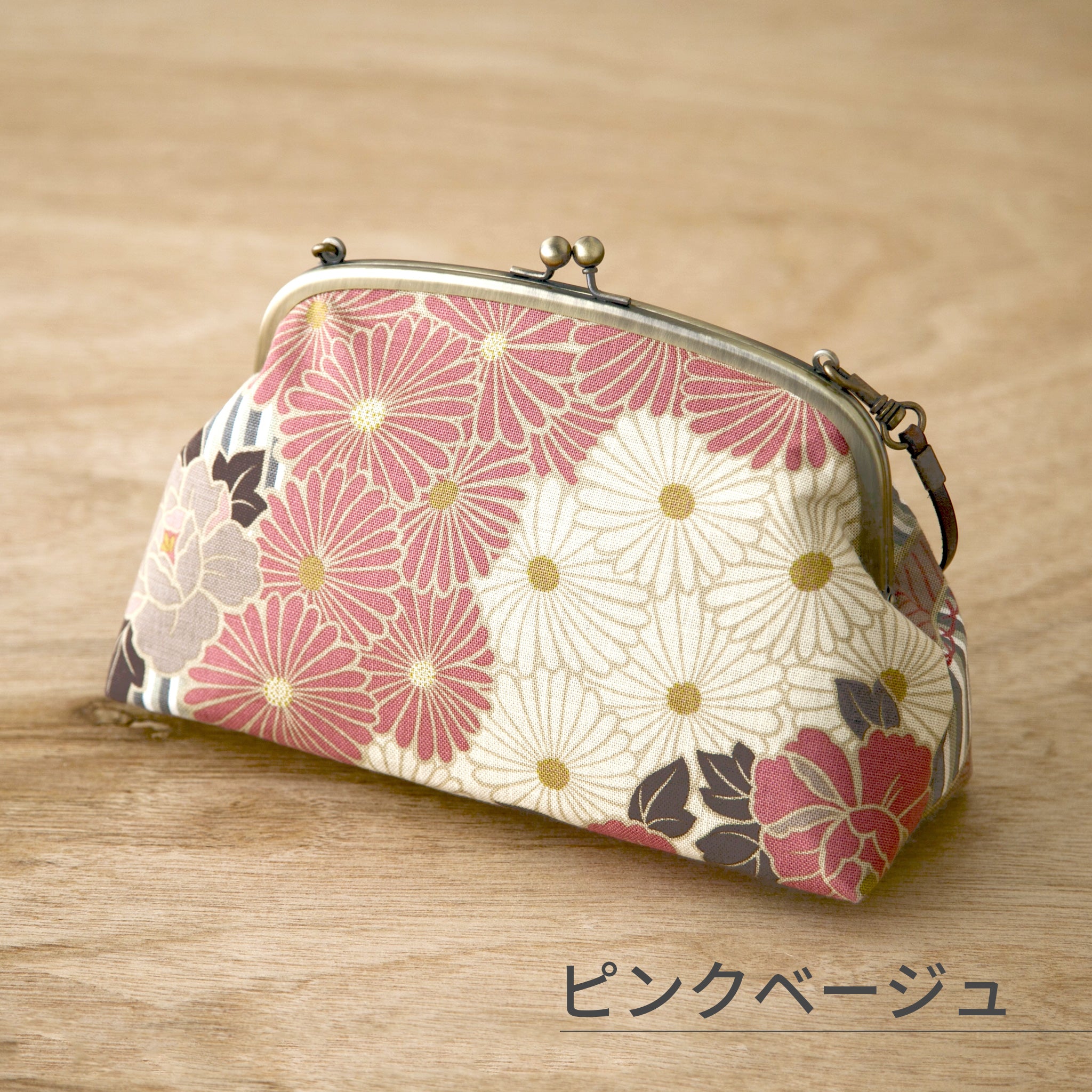 のレン 2way がま口ショルダーバッグ レトロフラワー