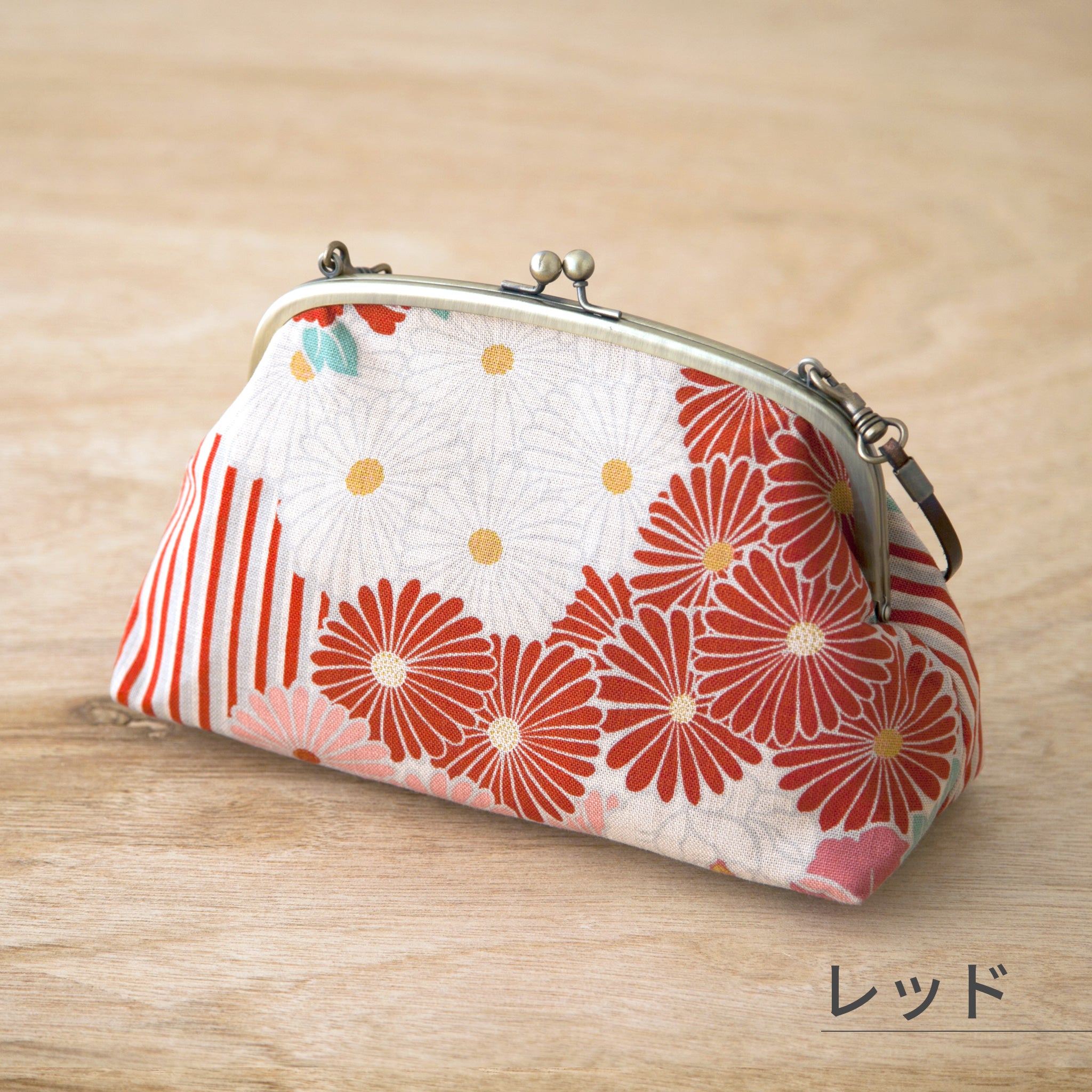 のレン 2way がま口ショルダーバッグ レトロフラワー