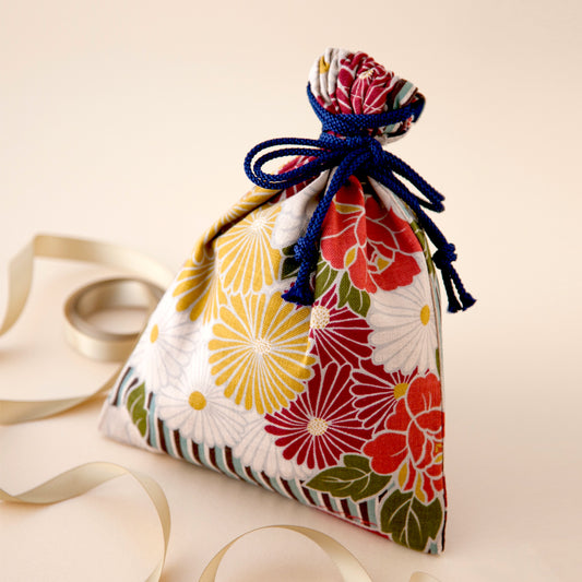 のレン 巾着袋 レトロフラワー