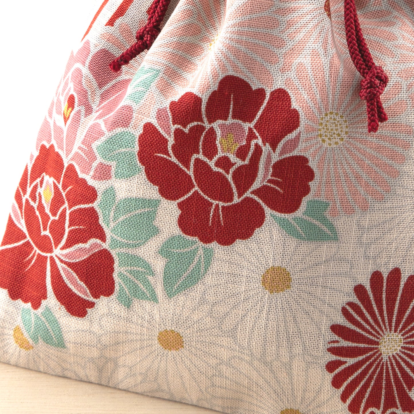 のレン 巾着袋 レトロフラワー