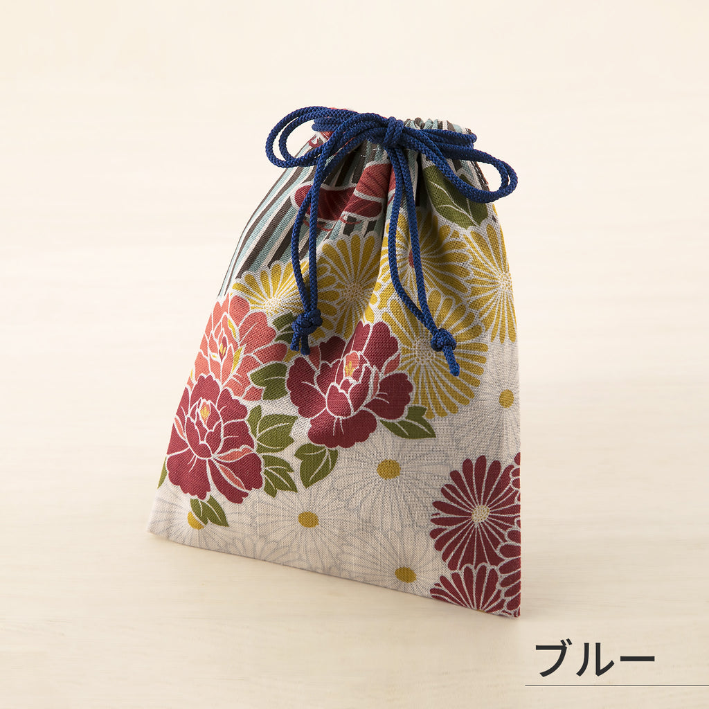 のレン 巾着袋 レトロフラワー