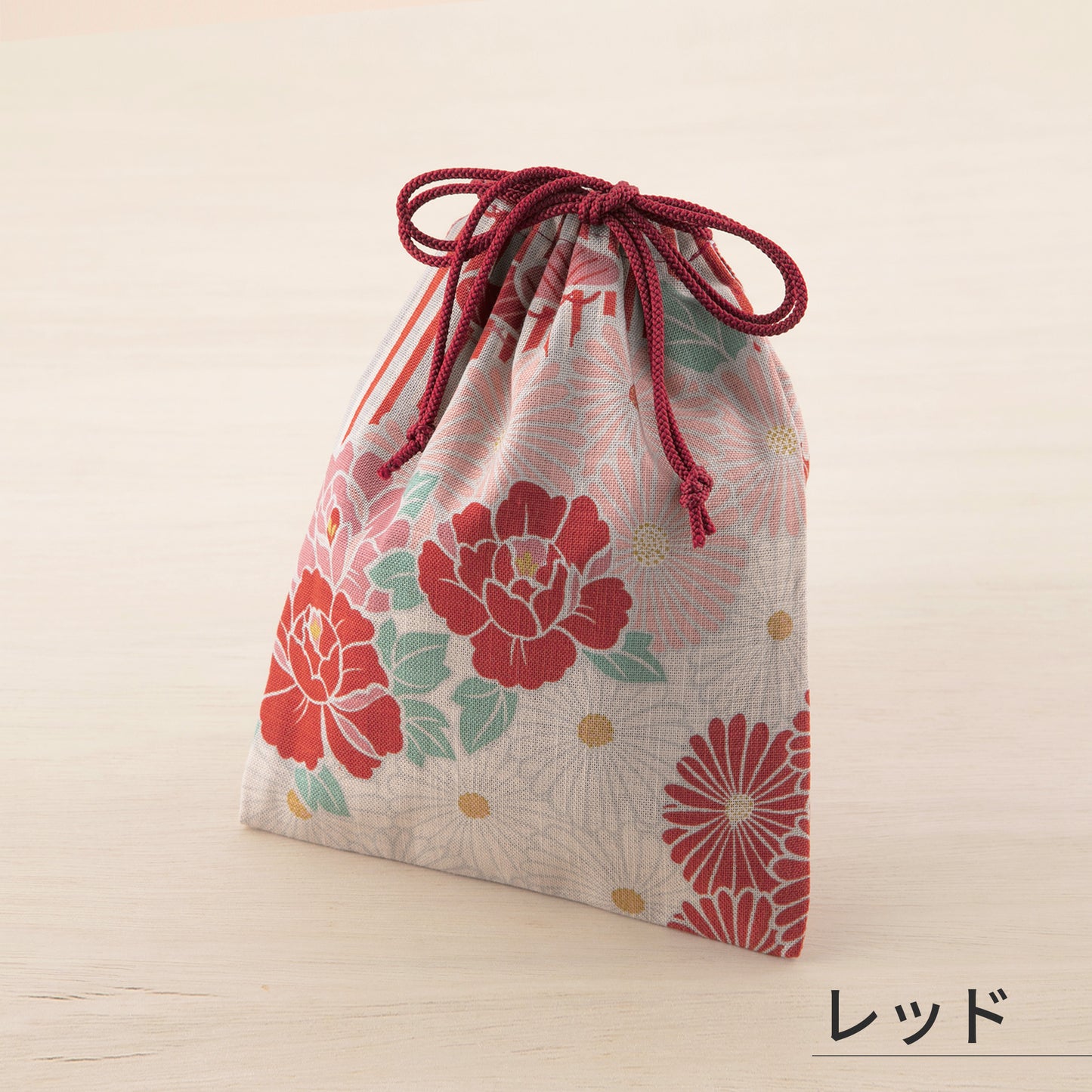 のレン 巾着袋 レトロフラワー