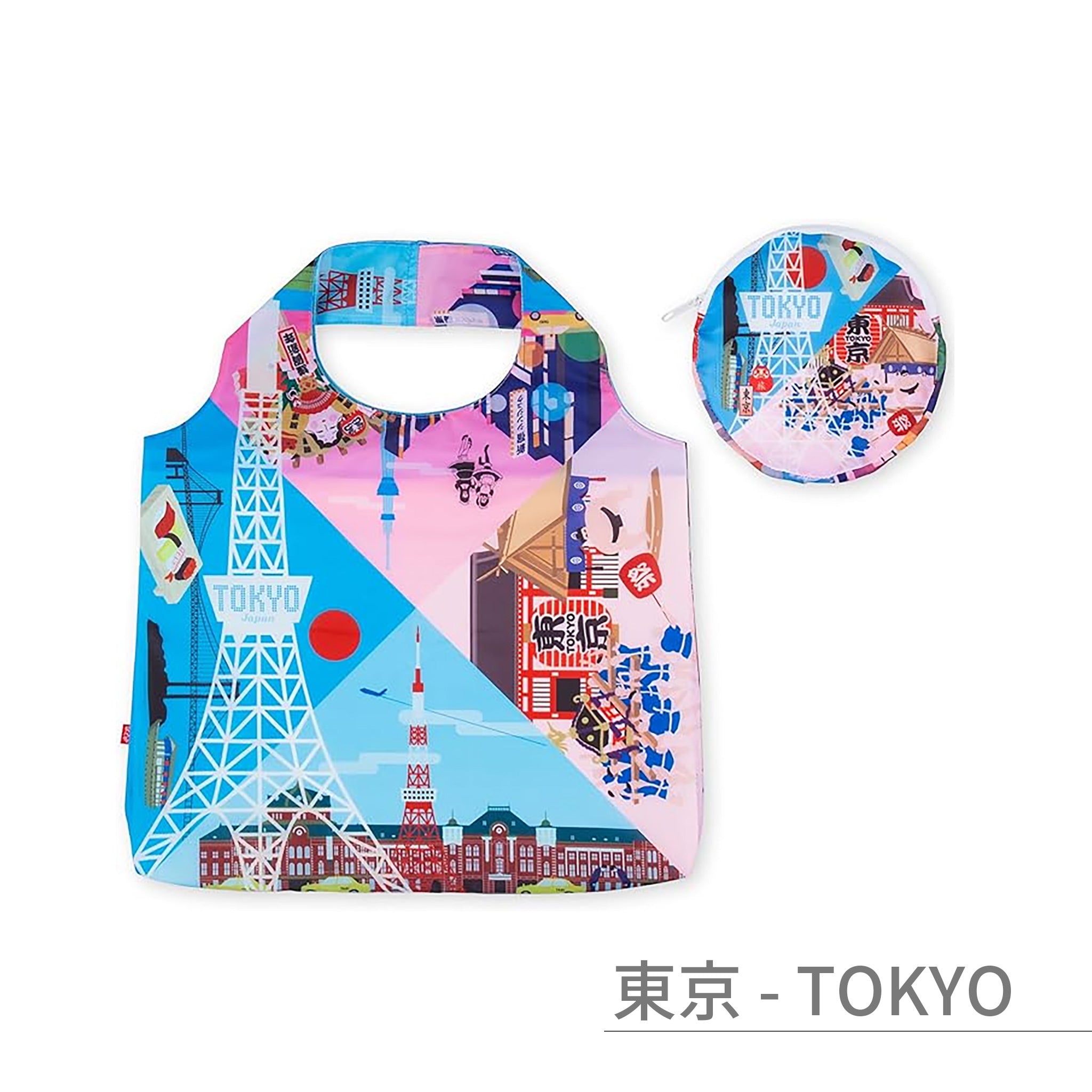 のレン ジャパノラマ ご当地柄 エコバッグ / 収納ポーチ付き