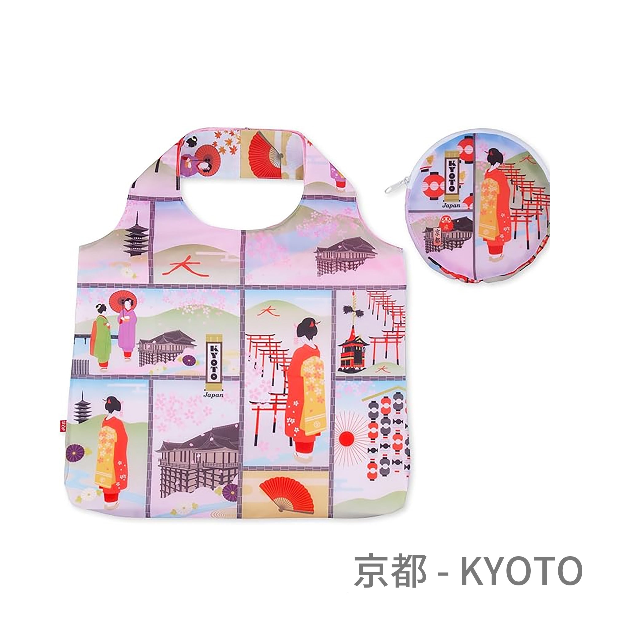 のレン ジャパノラマ ご当地柄 エコバッグ / 収納ポーチ付き