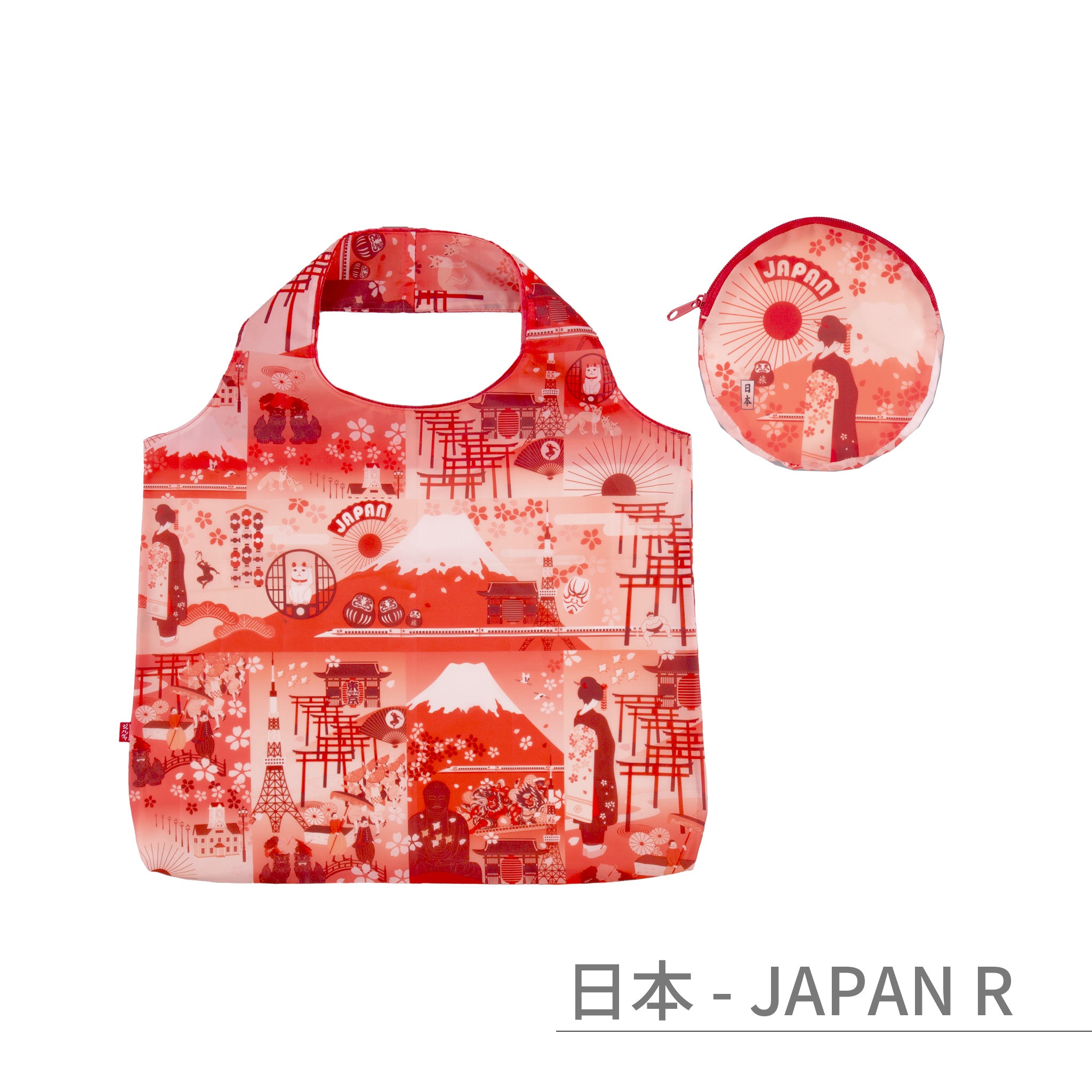 のレン ジャパノラマ ご当地柄 エコバッグ / 収納ポーチ付き