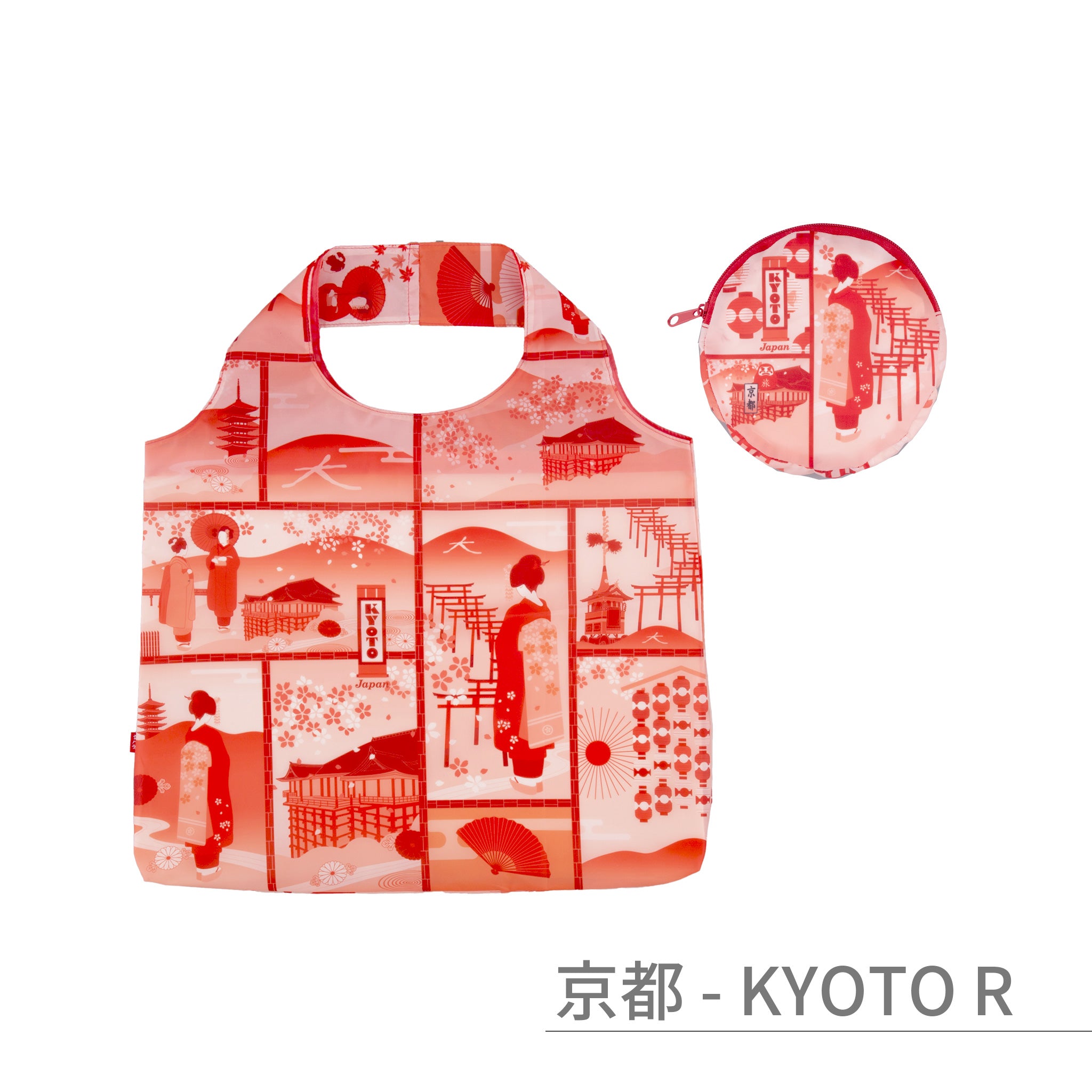 のレン ジャパノラマ ご当地柄 エコバッグ / 収納ポーチ付き