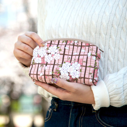 のレン 化粧ポーチ 桜格子