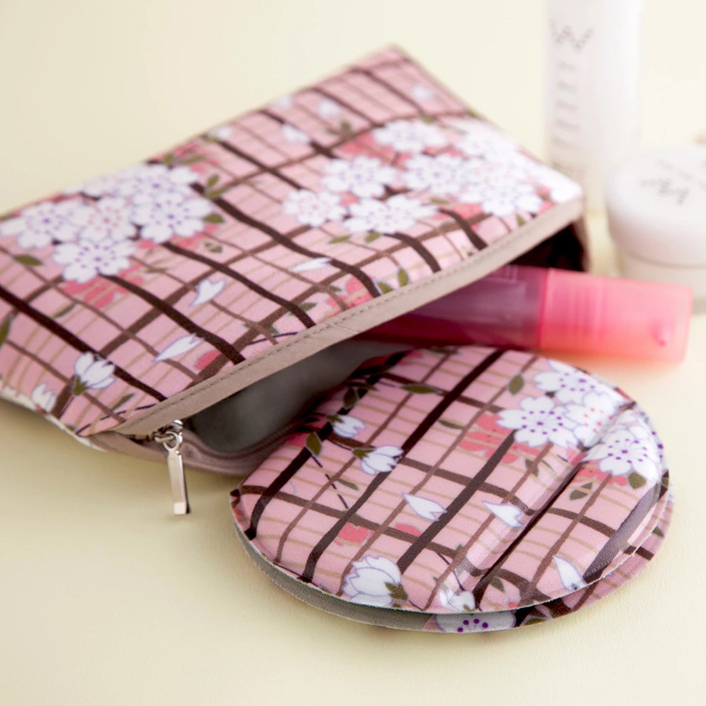 のレン 化粧ポーチ 桜格子