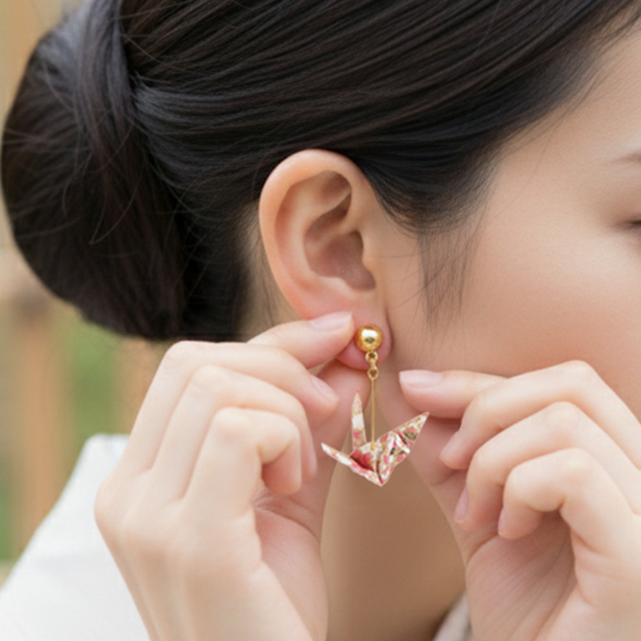 のレン ご当地 折鶴ピアス / 箱入り　