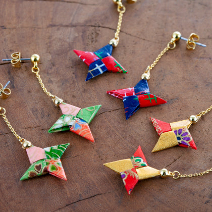 のレン 手裏剣 折り紙 チェーンピアス