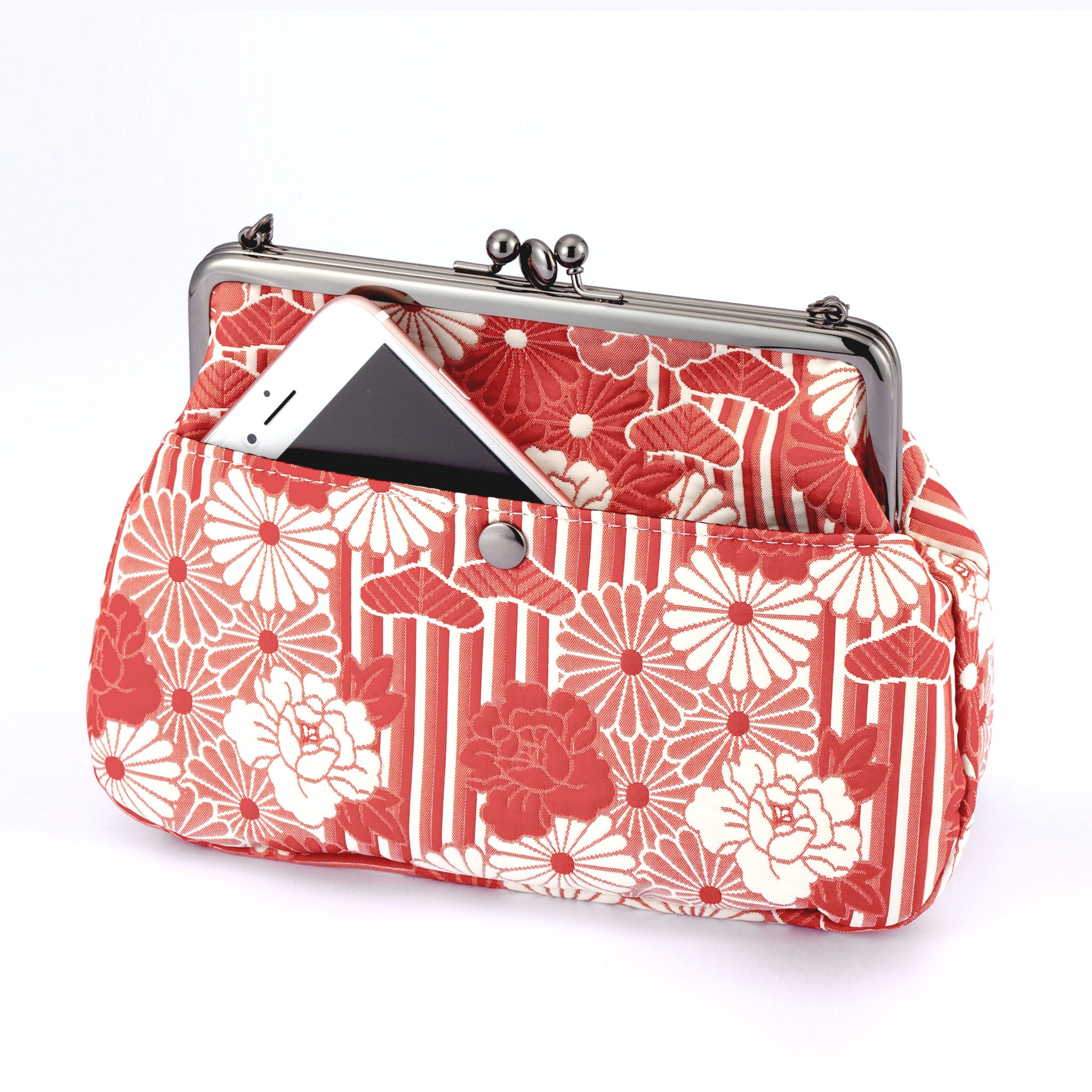 のレン 二口クラッチバッグ ふくれ織　