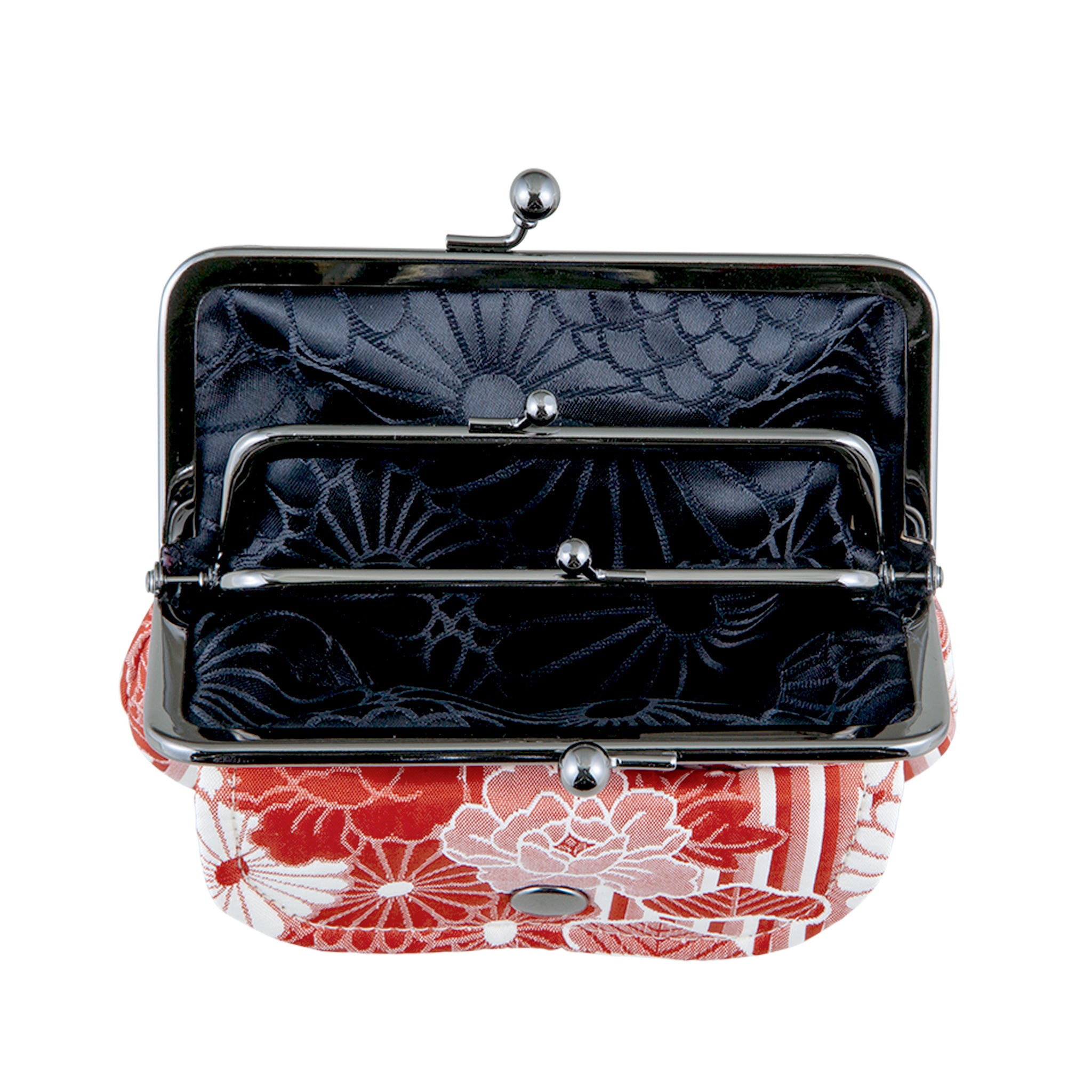 のレン 親子がま口財布 ふくれ織り