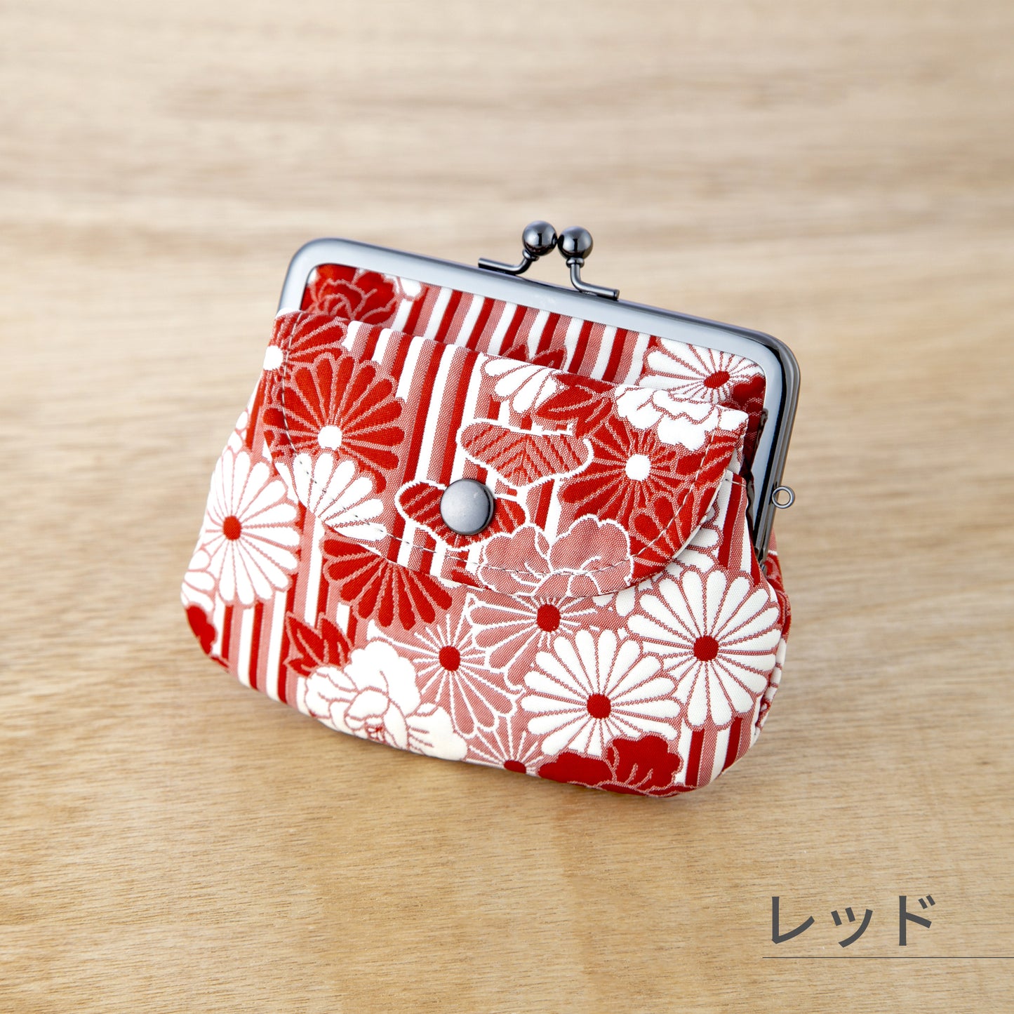 のレン 親子がま口財布 ふくれ織り