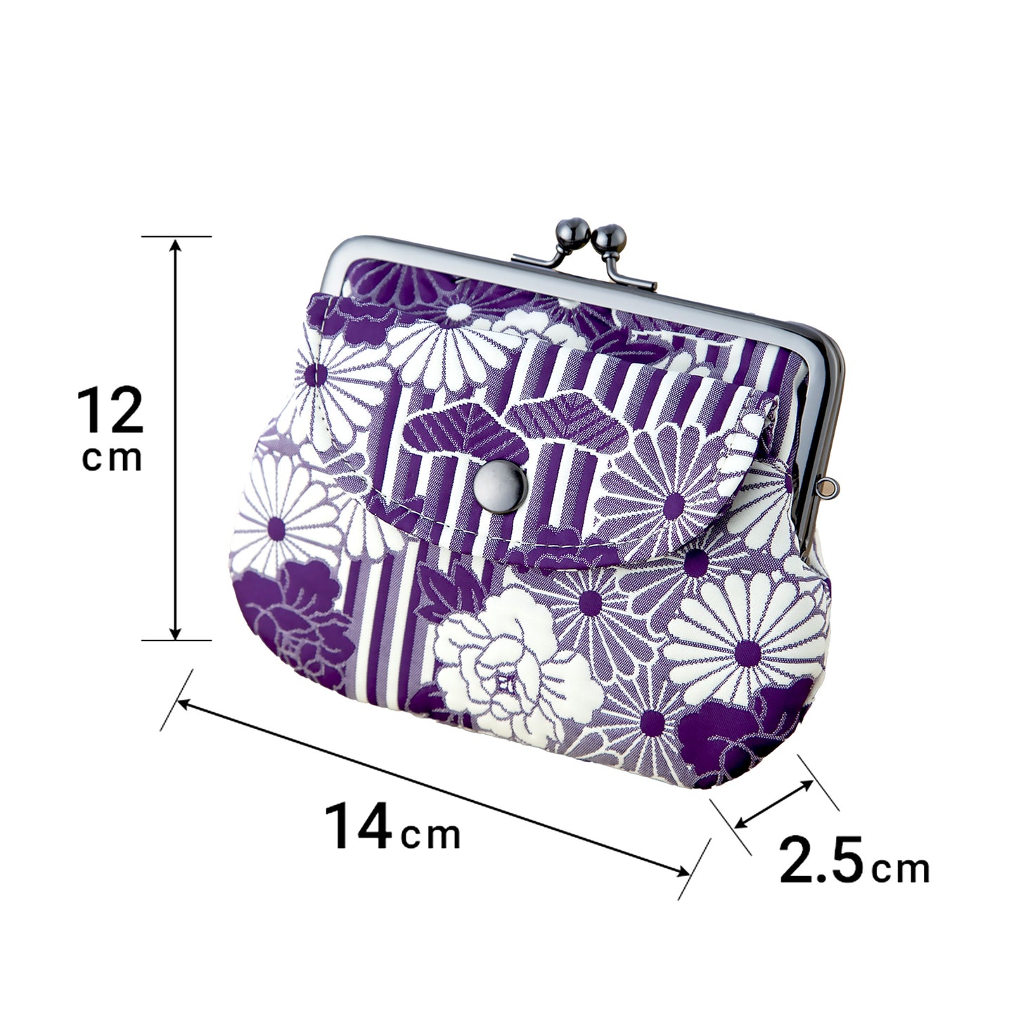 のレン 親子がま口財布 ふくれ織り