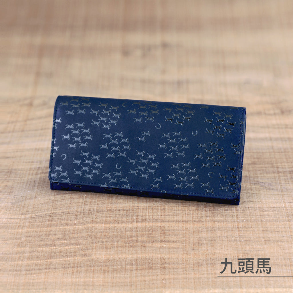 のレン 吉祥文様 印伝 長財布 / 日本製 鹿革(表側)・牛革(内側)  19×9.5×1.8cm 革財布