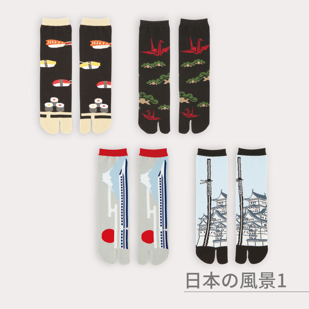 のレン 足袋ソックス 4種セット / フリーサイズ 筒形靴下