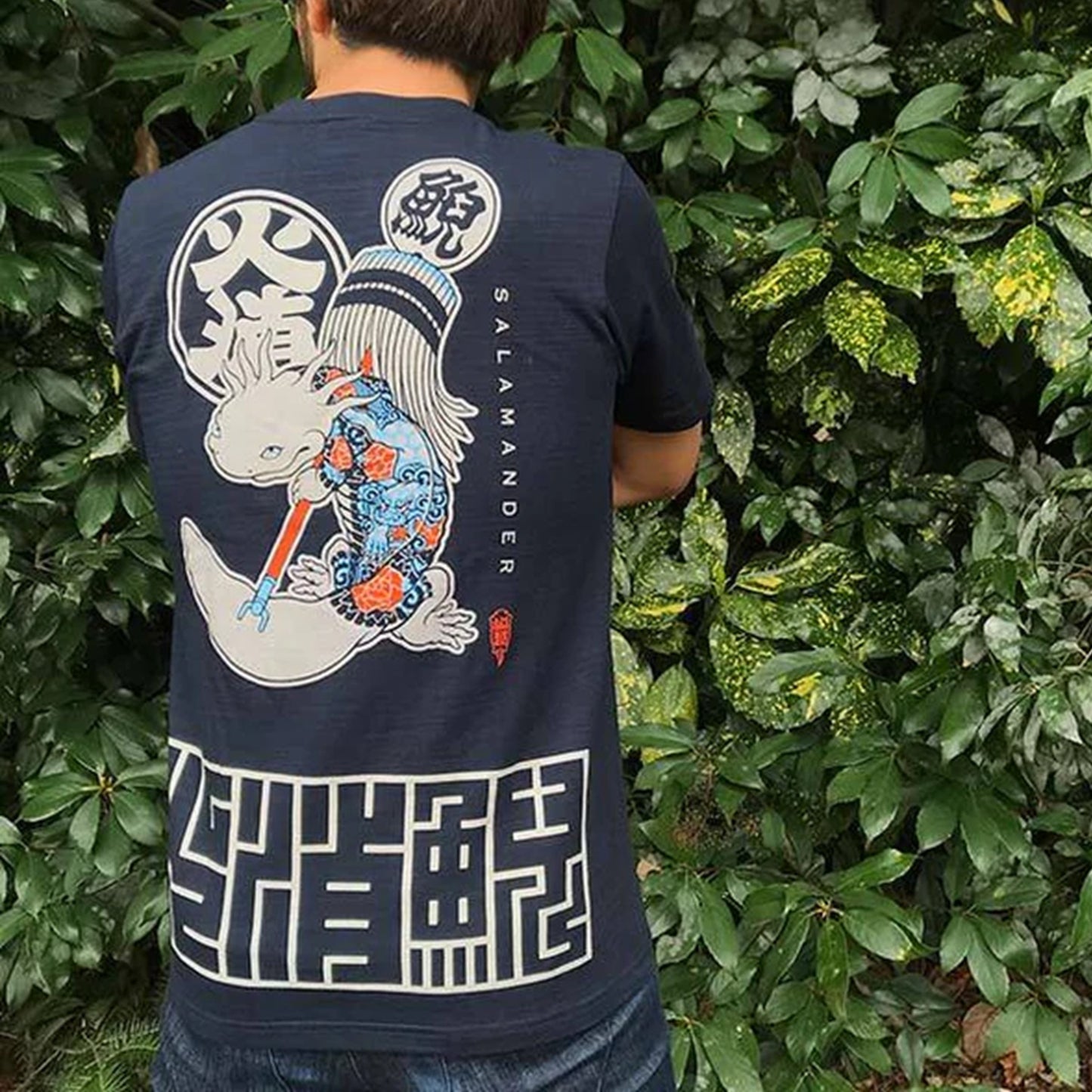 HiKESHi SPiRiT 火消之図抜染スラブ Tシャツ(吽)