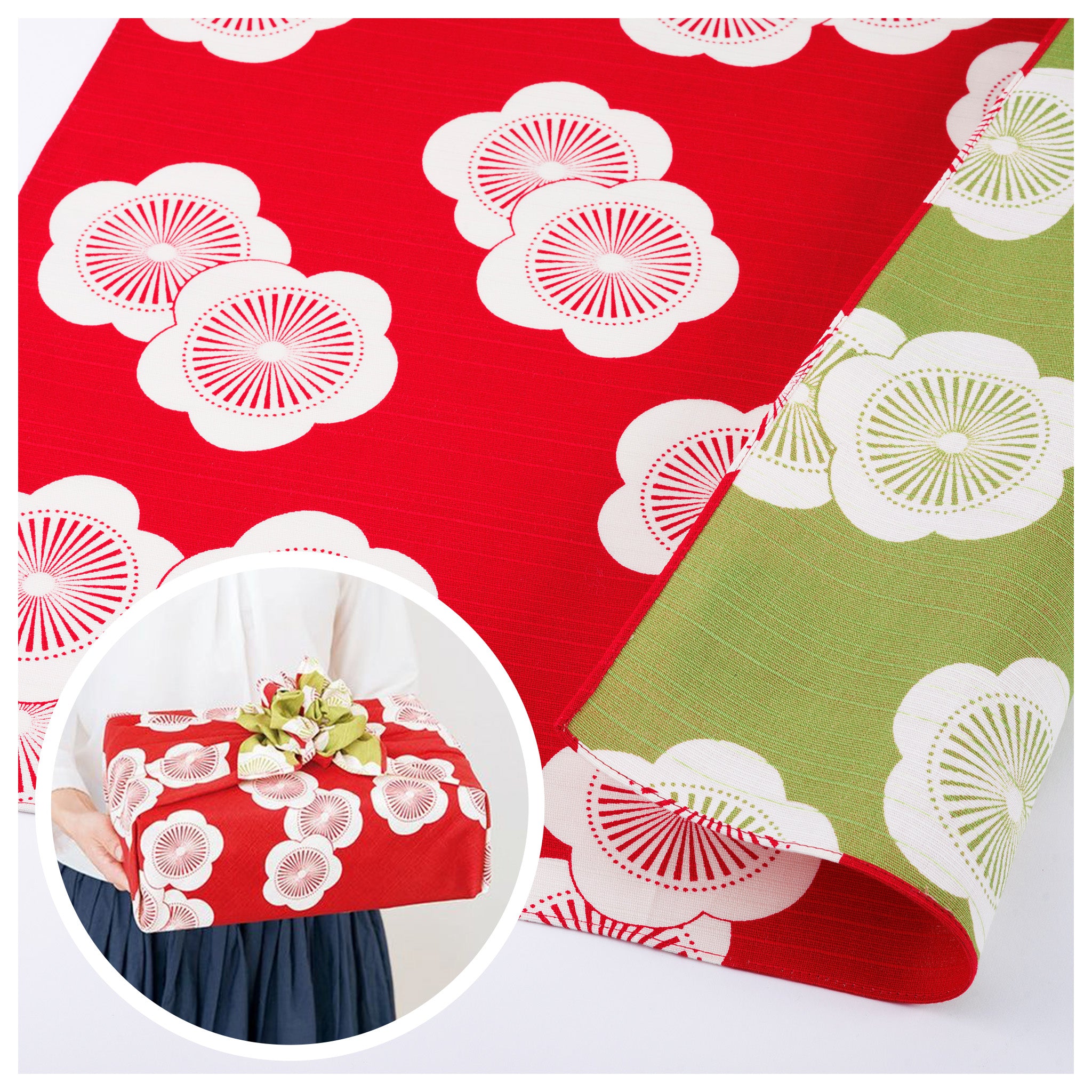 風呂敷 伊砂文様 100cm ( 三巾 ) 両面リバーシブル 綿100%