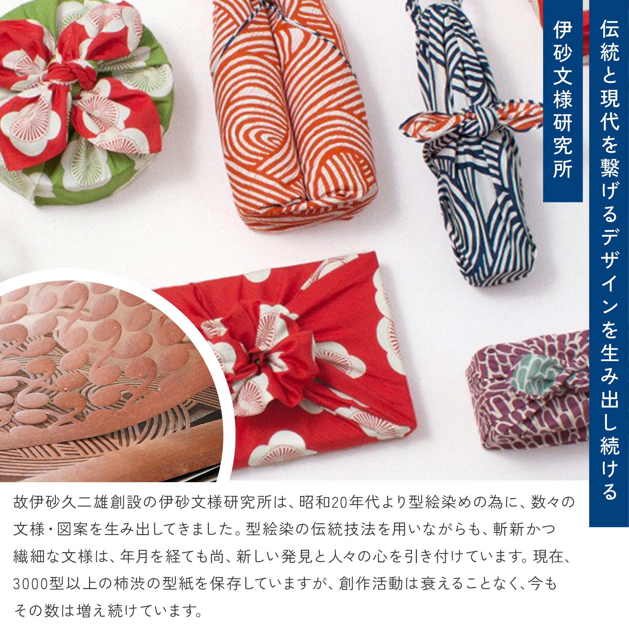 風呂敷 伊砂文様 48cm チーフ ( 尺三巾 ) 両面リバーシブル 綿100％