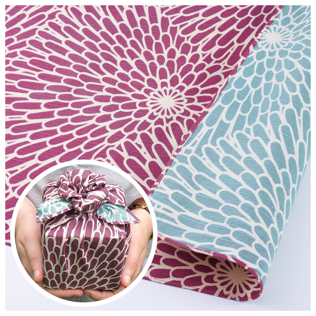 風呂敷 伊砂文様 48cm チーフ ( 尺三巾 ) 両面リバーシブル 綿100％