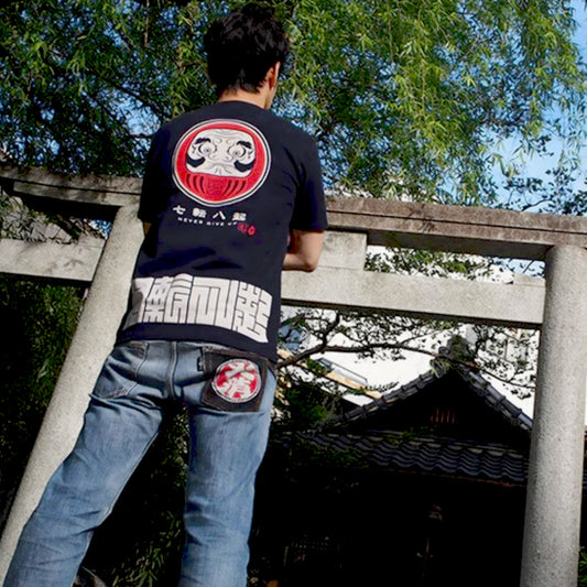 HiKESHi SPiRiT 七転八起 抜染スラブ Tシャツ