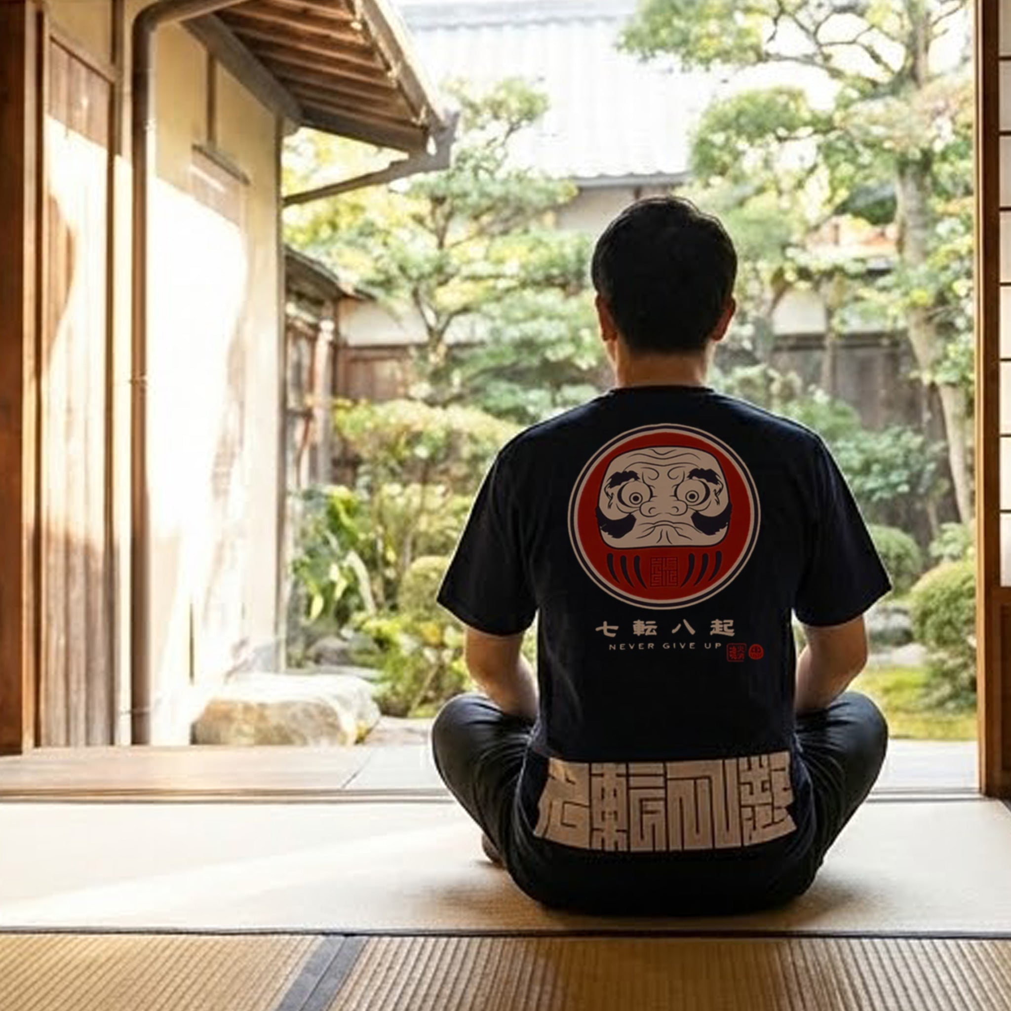 HiKESHi SPiRiT 七転八起 抜染スラブ Tシャツ