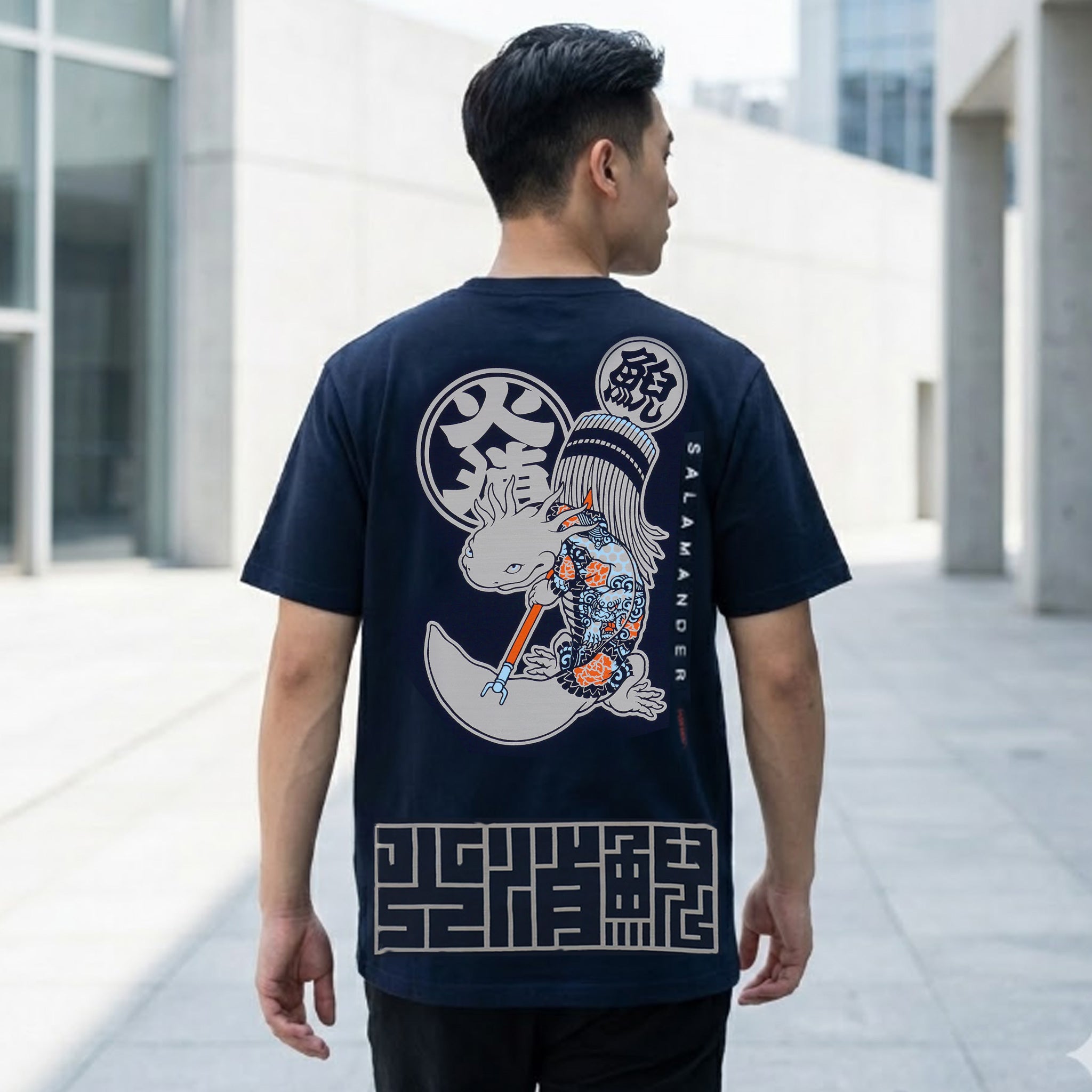 HiKESHi SPiRiT 火消之図抜染スラブ Tシャツ(吽)