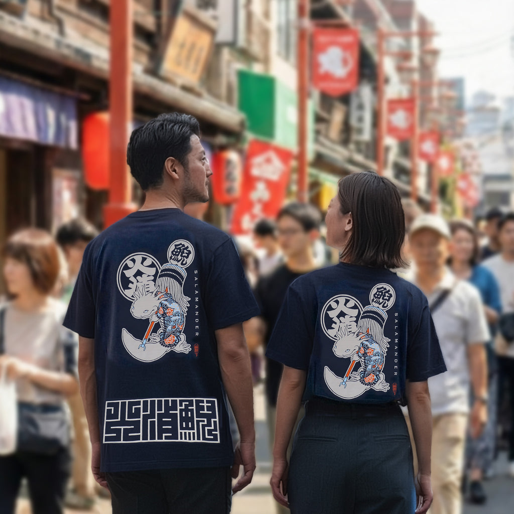 HiKESHi SPiRiT 火消之図抜染スラブ Tシャツ(吽)