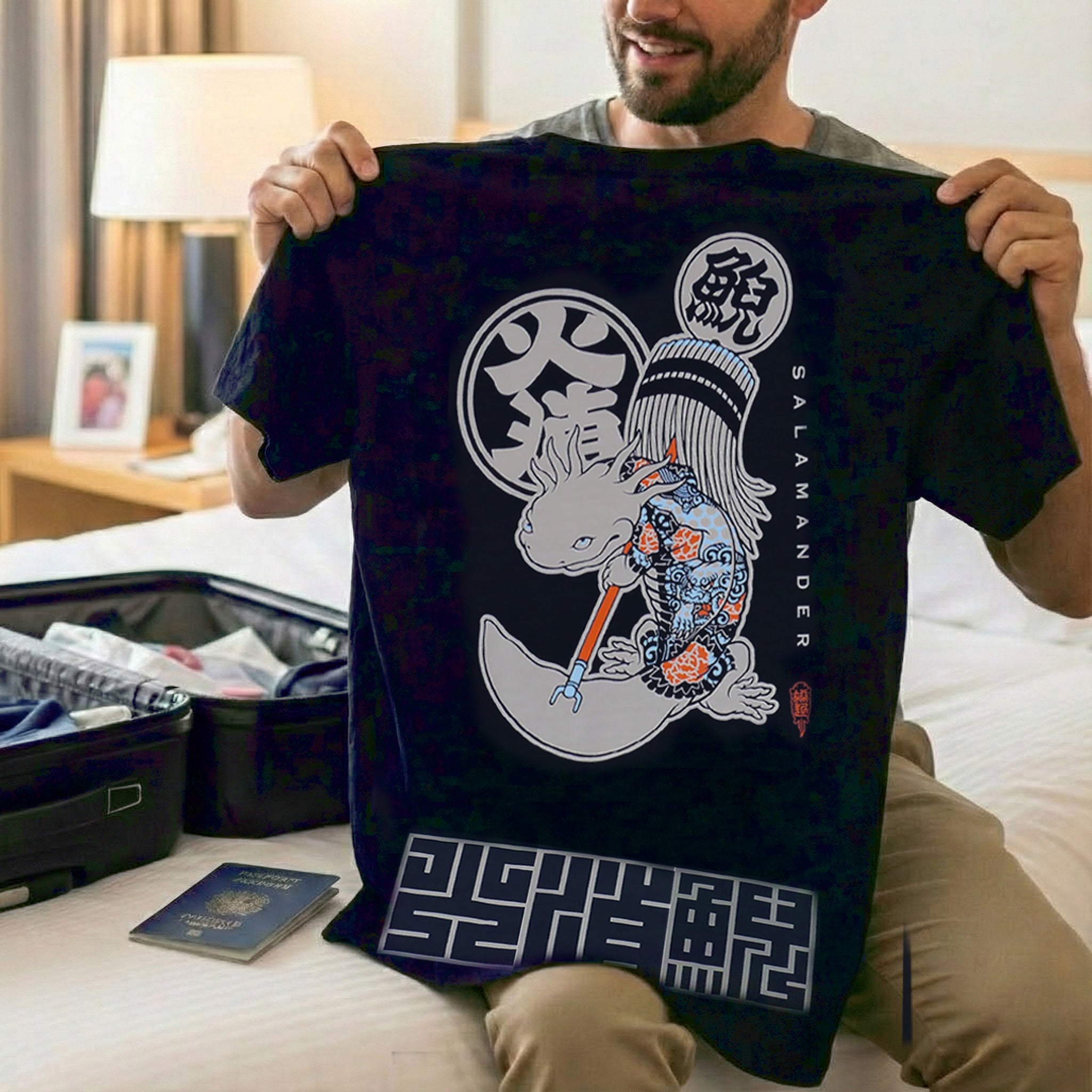 HiKESHi SPiRiT 火消之図抜染スラブ Tシャツ(吽)