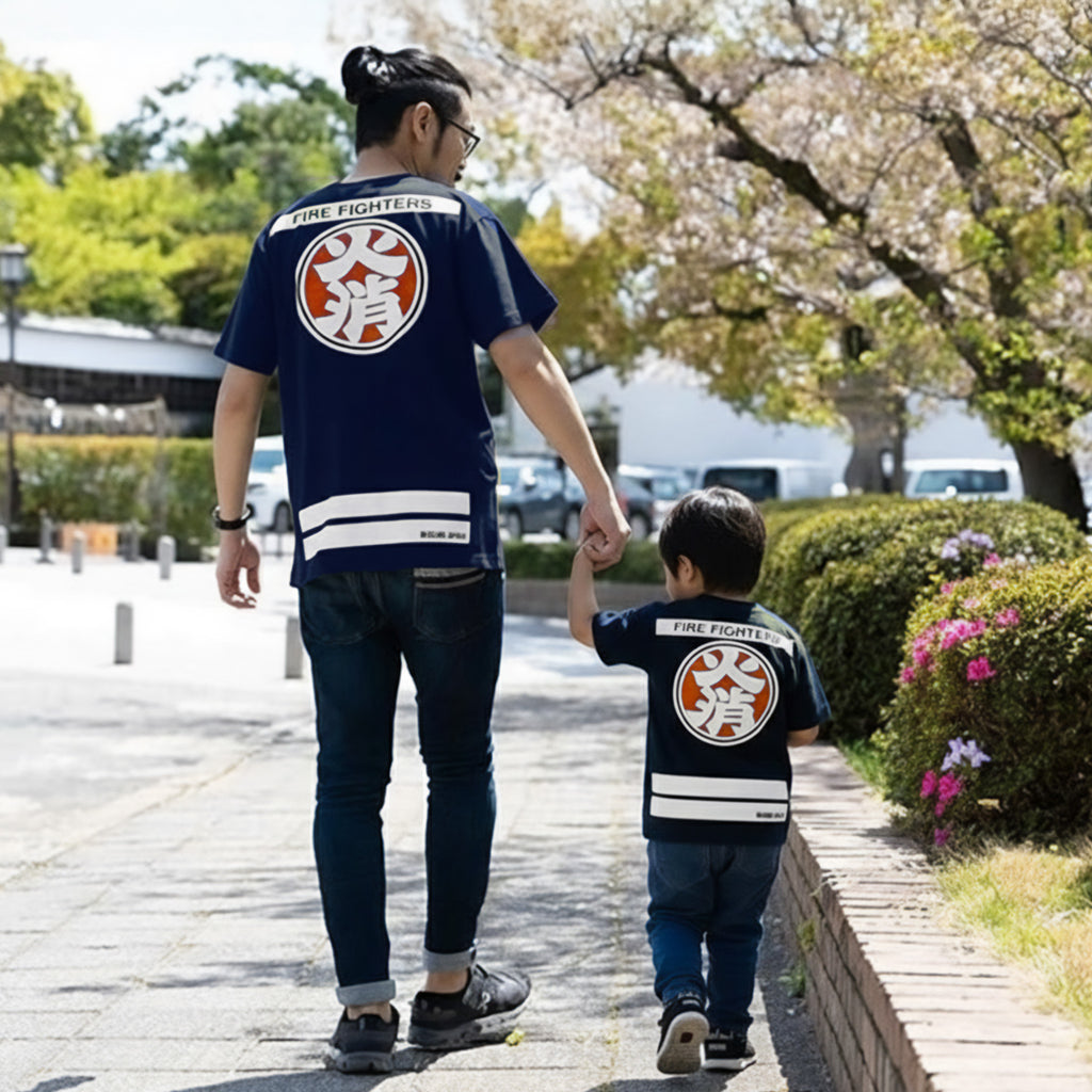 HiKESHi SPiRiT NEW 抜染OD火消Tシャツ ネイビー