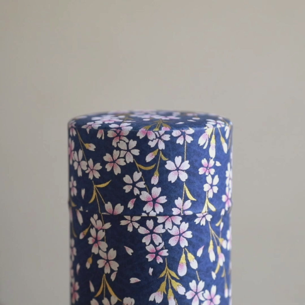 のレン 和紙の茶筒 / 200g 7.5×15.5cm 中蓋付き